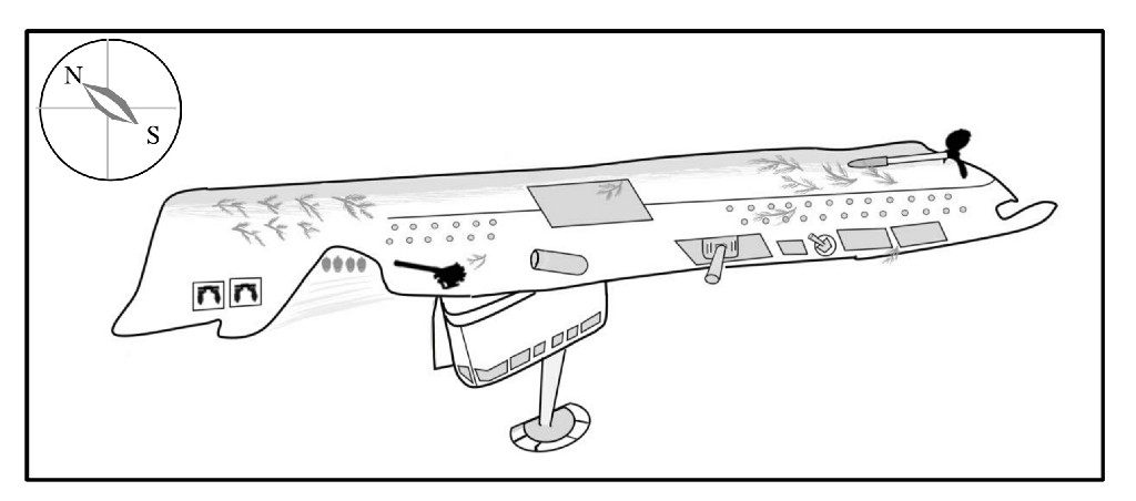 Ship drawing of HMS HERMES